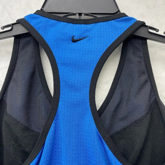 Nike Tank Top Women's Sz M Royal Blue Activewear V Neck DriFit Sleeveless Jersey - Picture 8 of 11